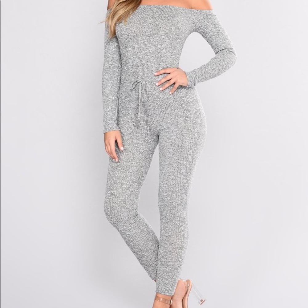 Grey fashion nova jumpsuit